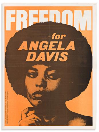 (BLACK PANTHERS.) Pair of Angela Davis centerfold portraits.